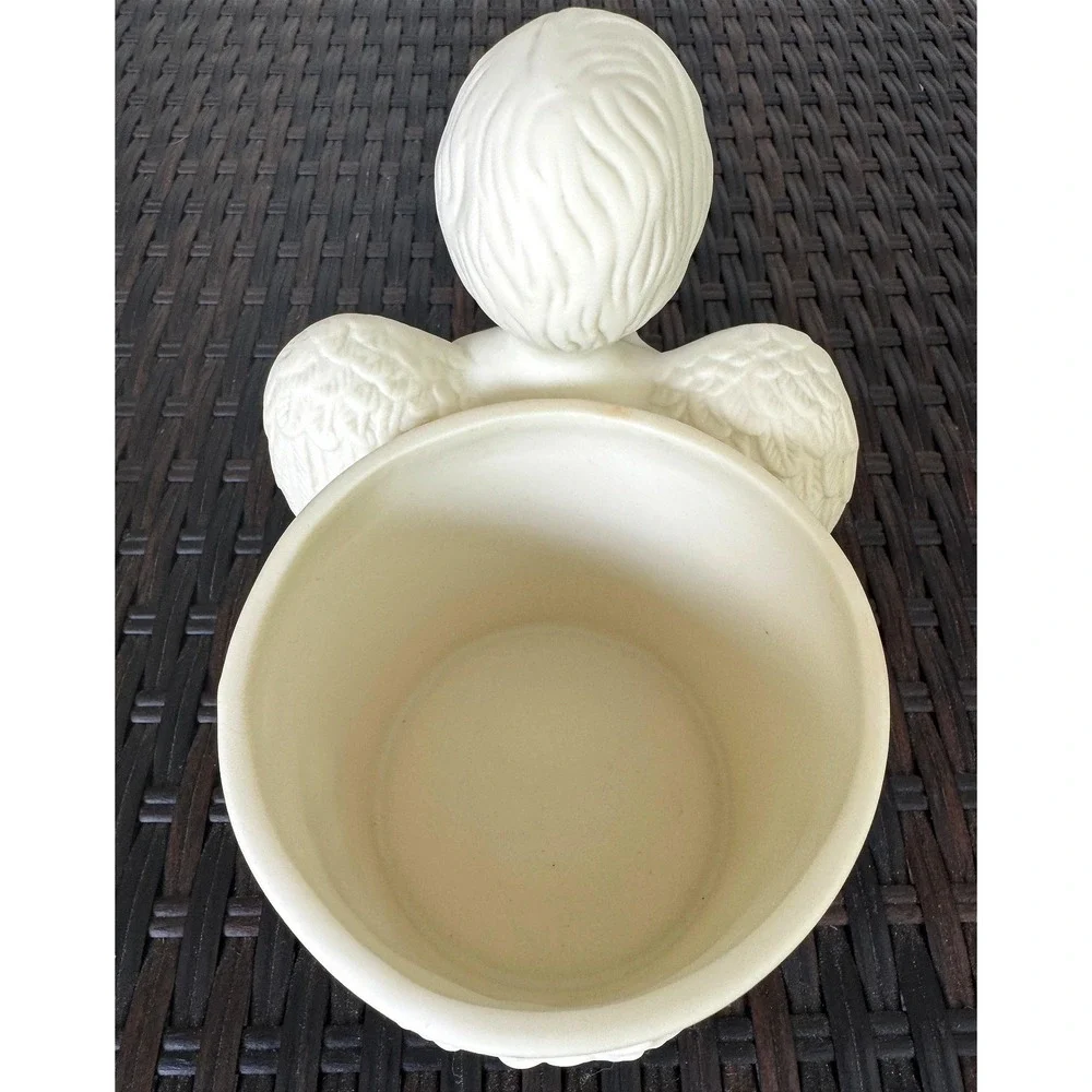 VTG Bloom-Rite Ceramic Cherub Planter + 3 Piece Cottagecore Planter Shelf Decor